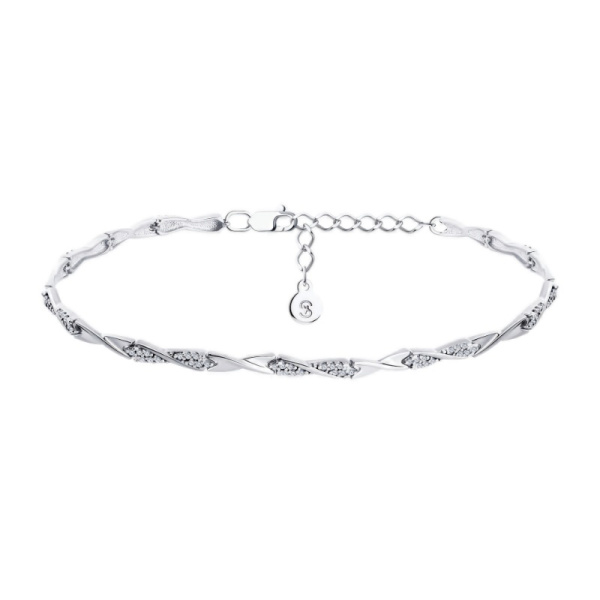 Браслет из серебра с фианитами