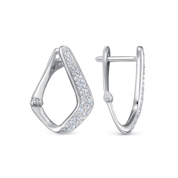 Серьги из белого золота с бриллиантами