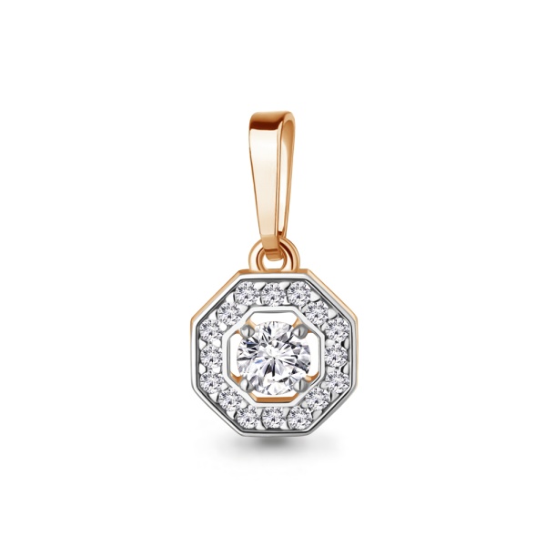 Подвеска из красного золота с фианитами