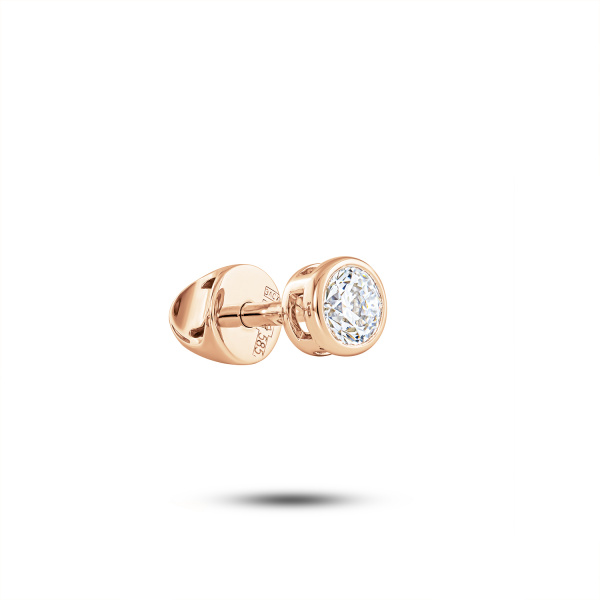 Моносерьга из красного золота с бриллиантом