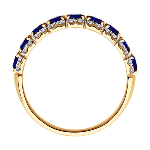 Кольцо из золота с сапфирами и бриллиантами