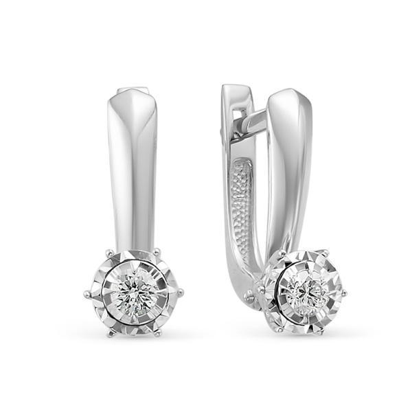 Серьги из белого золота с бриллиантами