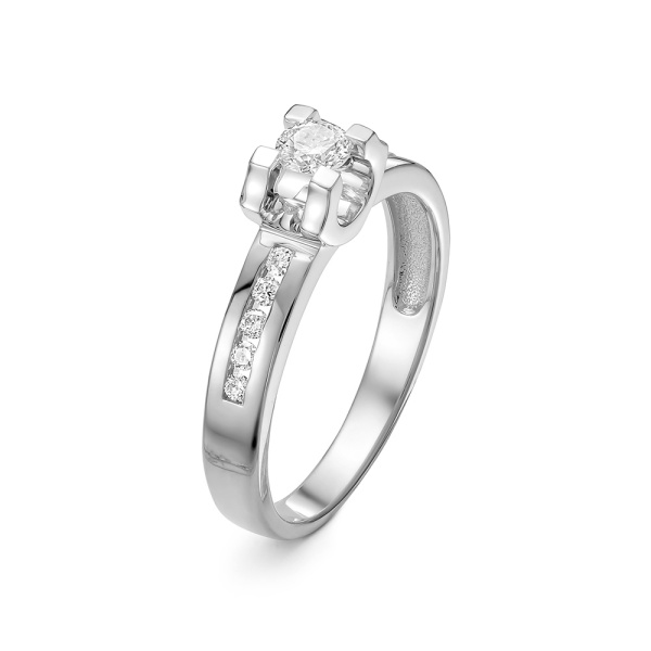Кольцо из белого золота с бриллиантами