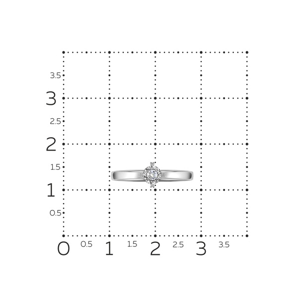 Кольцо из белого золота с бриллиантом