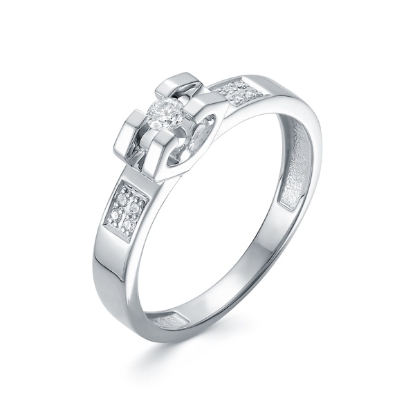 Кольцо из белого золота с бриллиантами