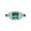 Кольцо из белого золота с гидротермальными изумрудами и бриллиантами