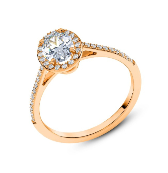 Кольцо из красного золота с бриллиантами