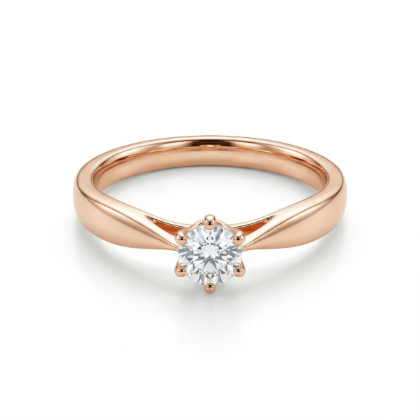 Кольцо из красного золота с бриллиантом