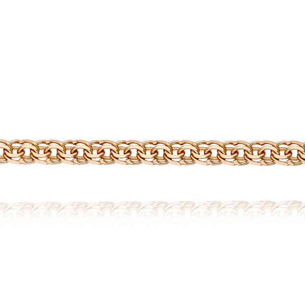 Цепь из красного золота 585, плетение «Гарибальди»