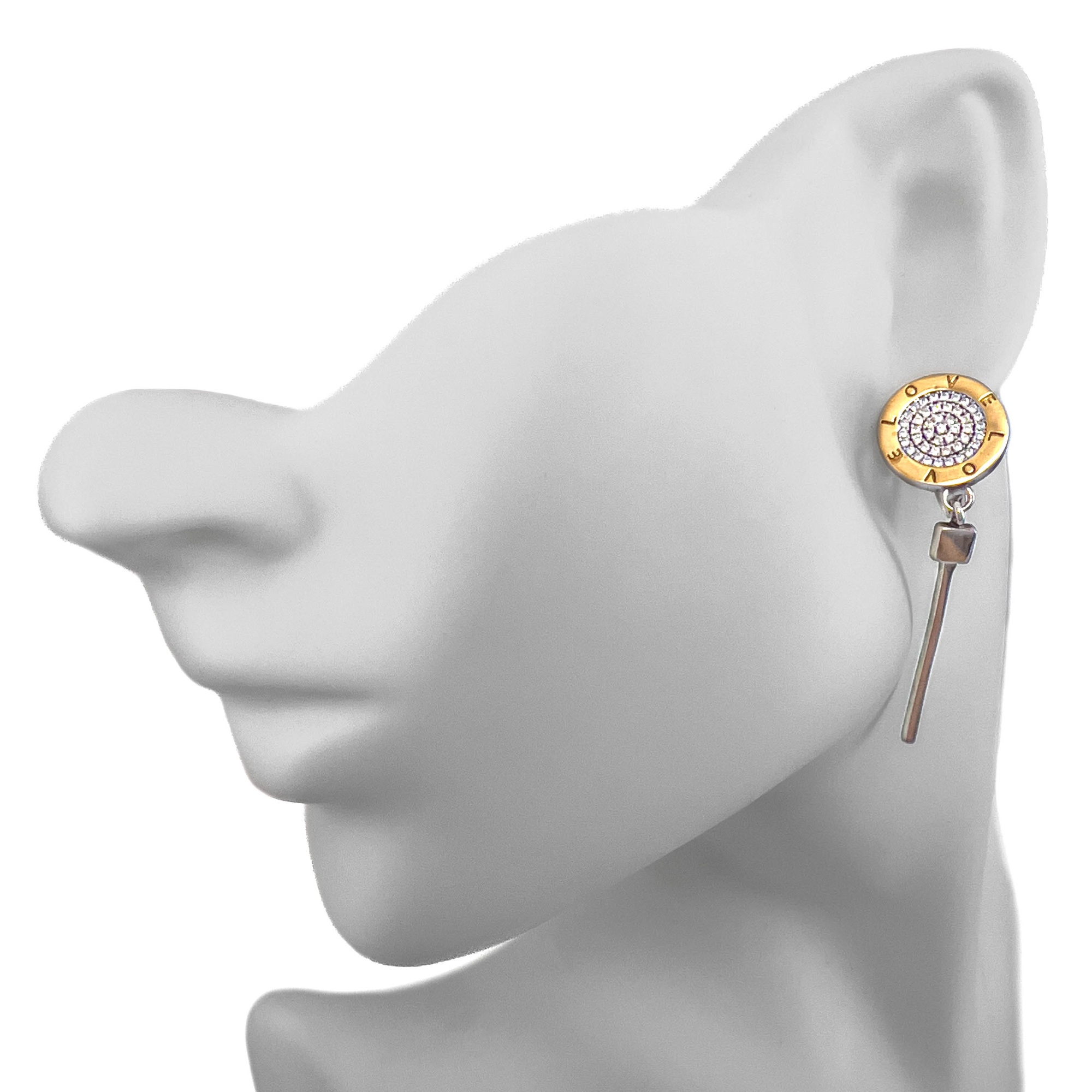 Серьги из серебра с позолотой и цирконами