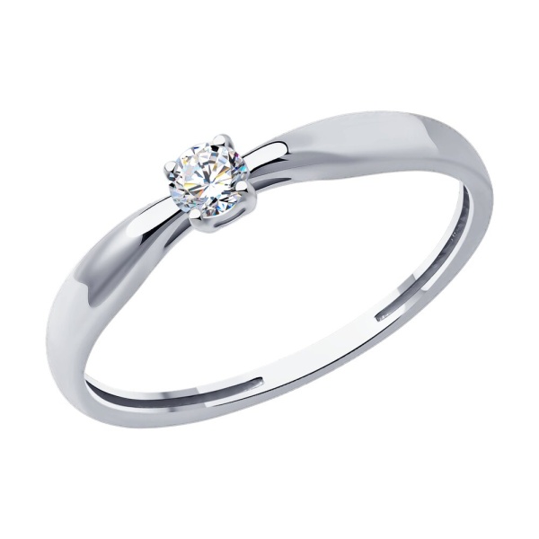 Кольцо из белого золота с бриллиантом