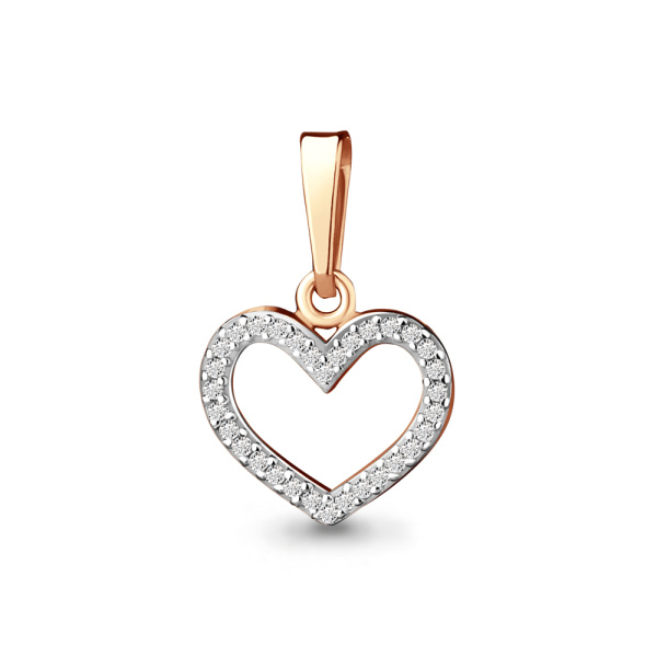 Подвеска из красного золота с фианитами