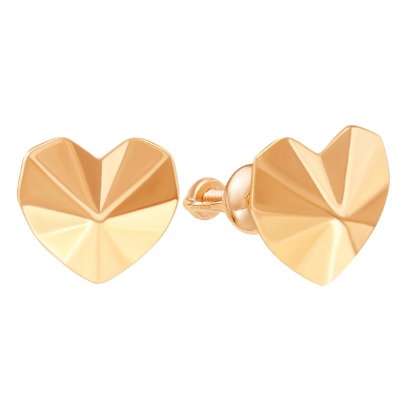 Серьги пусеты из красного золота