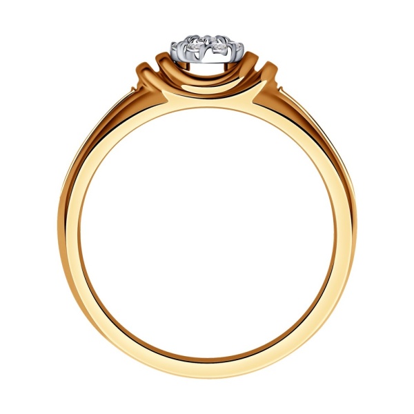 Кольцо из красного золота с бриллиантами