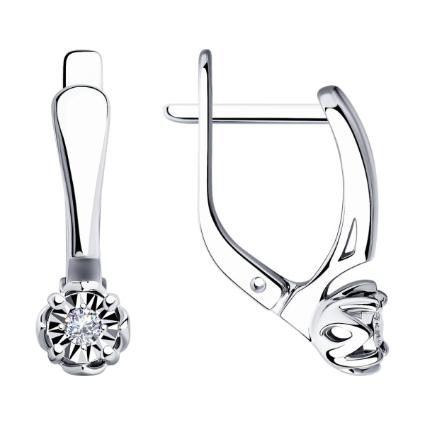 Серьги из белого золота с бриллиантами