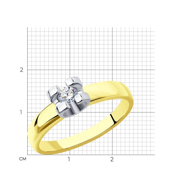 Кольцо из желтого золота с бриллиантом