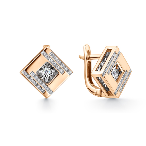 Серьги из красного золота с бриллиантами