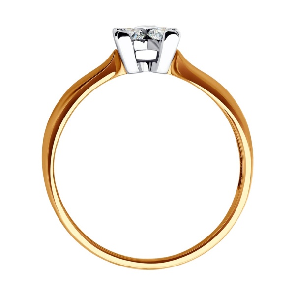 Кольцо из красного золота с фианитами