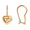 Серьги «Сердечки» из красного золота 585 пробы с фианитами