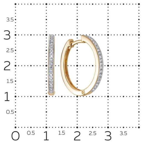 Серьги конго из красного золота с бриллиантами