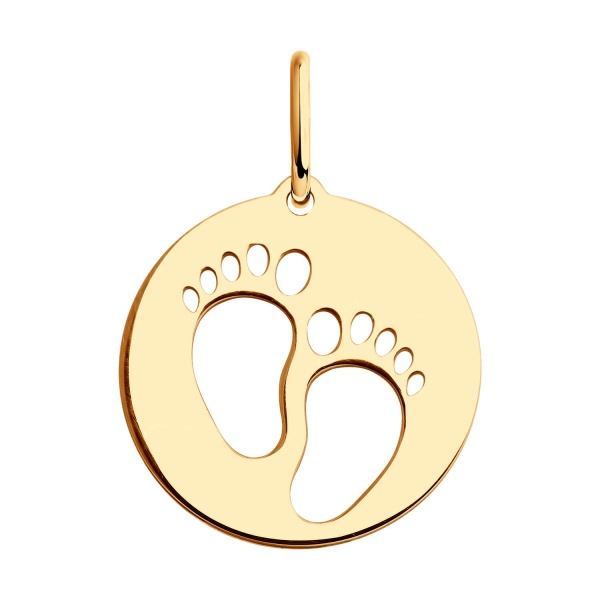 Подвеска «Пяточки» из красного золота 585 пробы