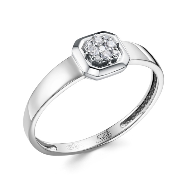 Кольцо из белого золота с бриллиантами