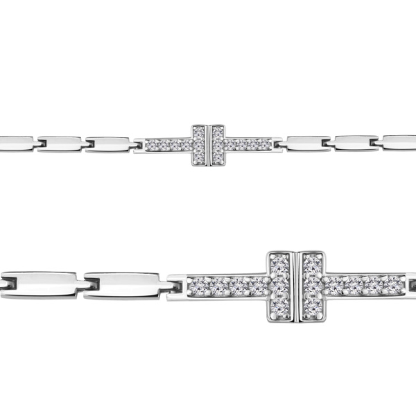 Браслет из серебра с фианитами