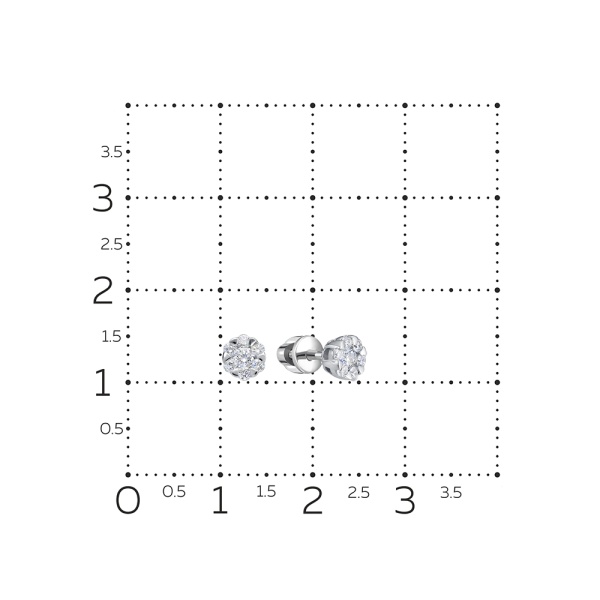 Серьги пусеты из золота с бриллиантами