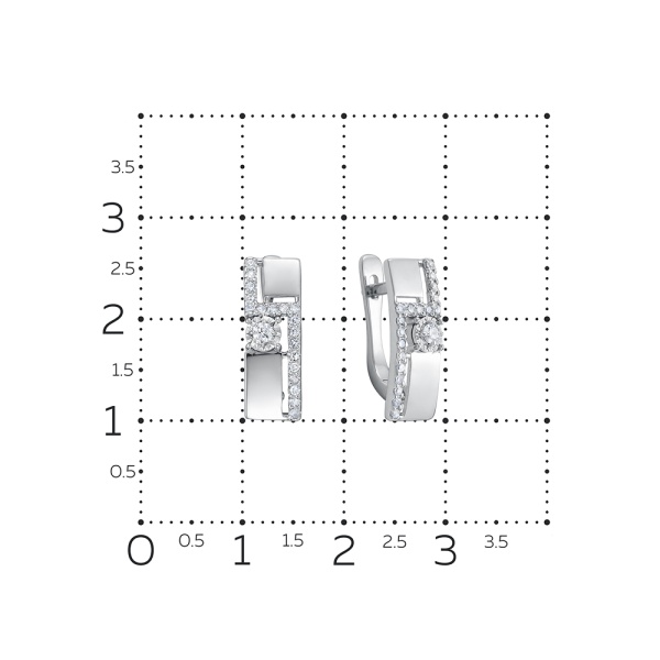 Серьги из белого золота с бриллиантами