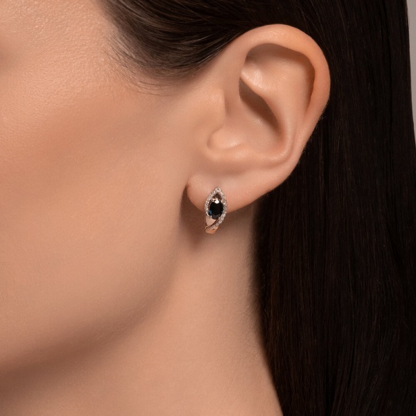 Серьги из золота с бриллиантами и сапфирами