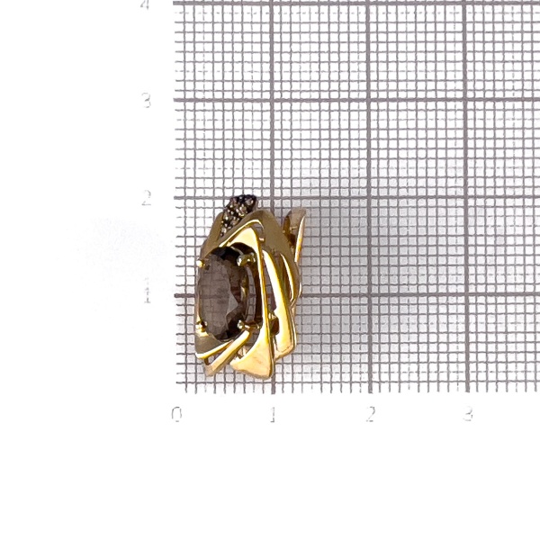 Серьги из золота с раухтопазом и фианитами