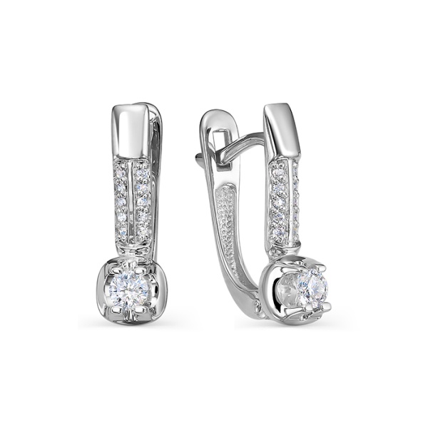 Серьги из белого золота с бриллиантами