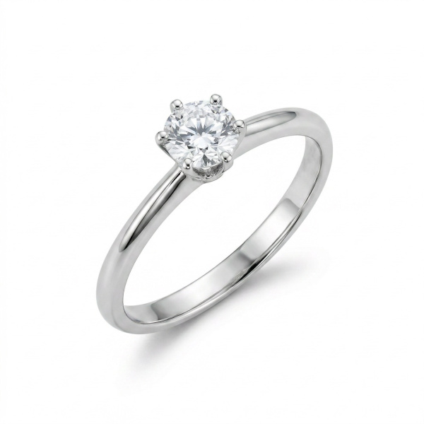 Кольцо из белого золота с бриллиантом