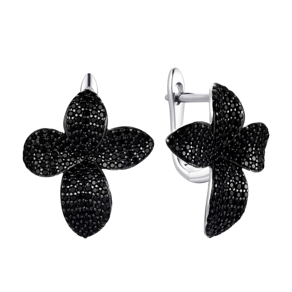 Серьги из серебра с шпинелью