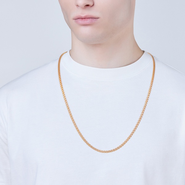 Цепь из красного золота 585, плетение «Гарибальди»