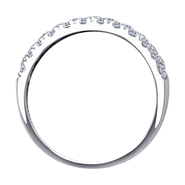 Кольцо из белого золота с фианитами