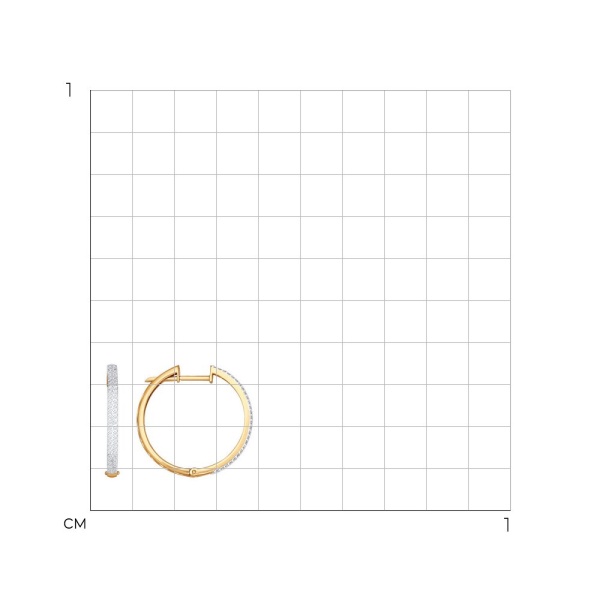 Серьги конго из красного золота с бриллиантами