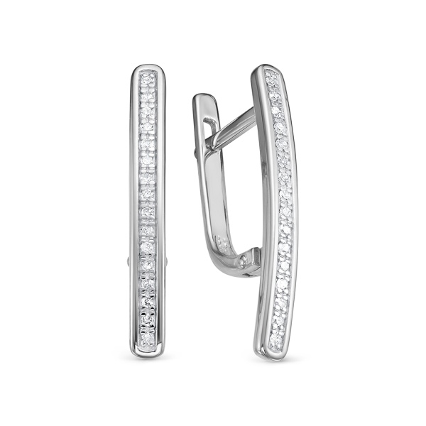 Серьги из белого золота с бриллиантами