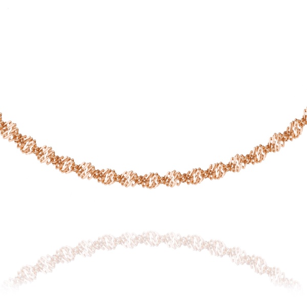 Цепь из красного золота 585, плетение «Сингапур»