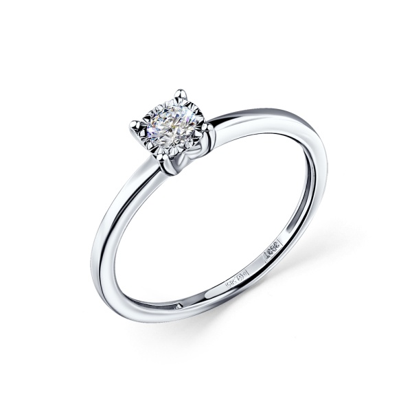 Кольцо из белого золота с бриллиантом