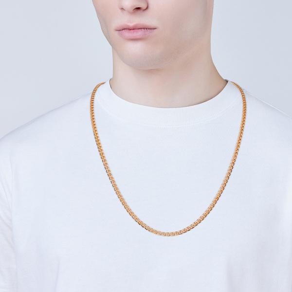 Цепь из красного золота 585, плетение «Гарибальди»