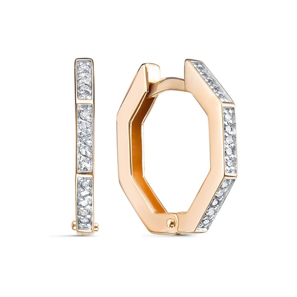 Серьги из красного золота с бриллиантами