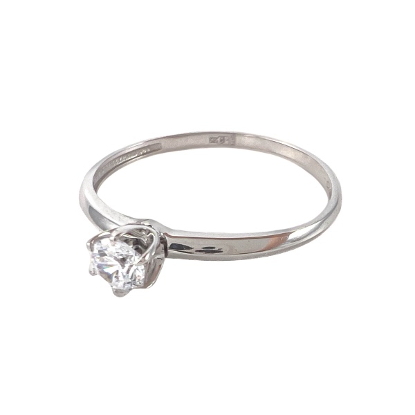 Кольцо из белого золота с фианитом