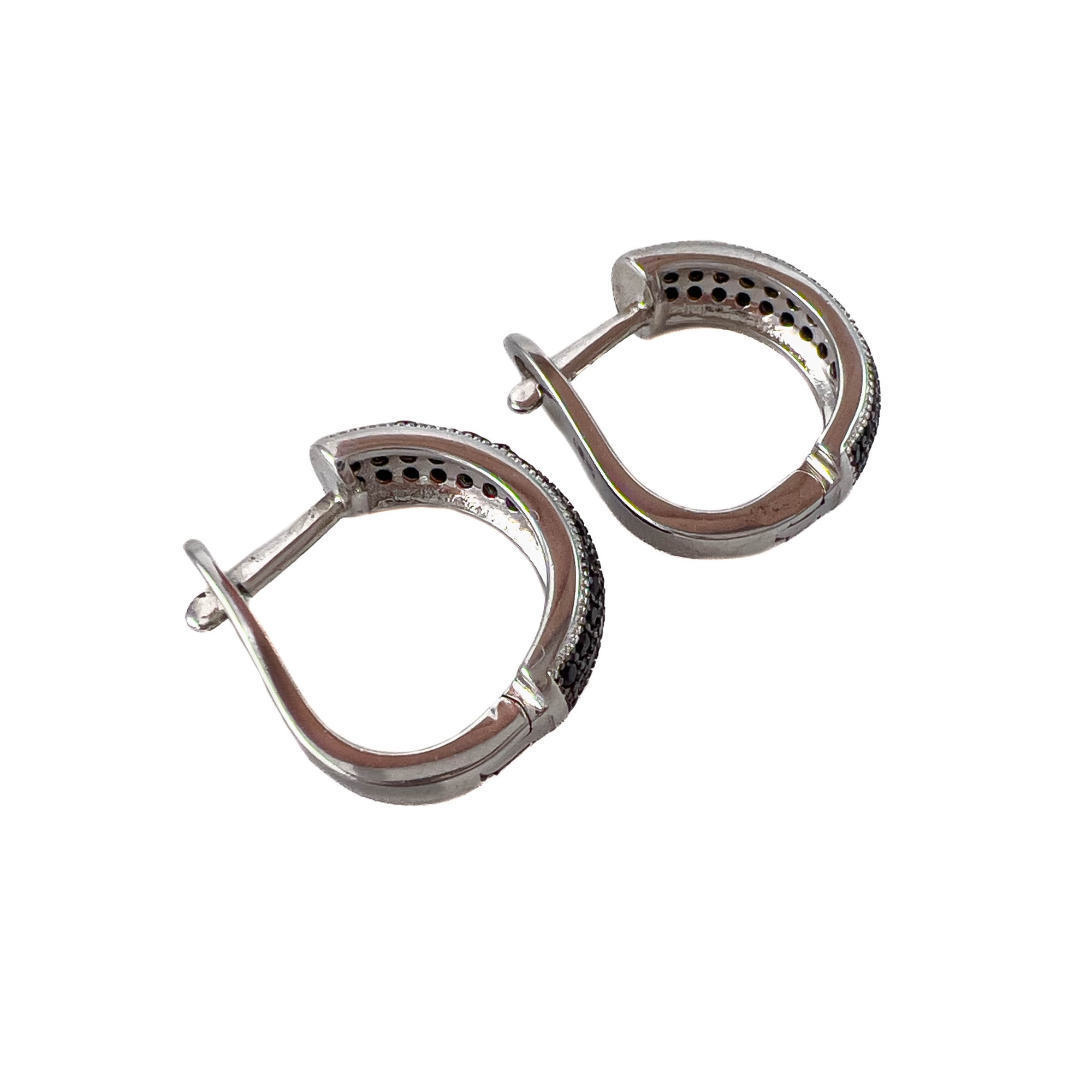 Серьги из серебра с фианитами