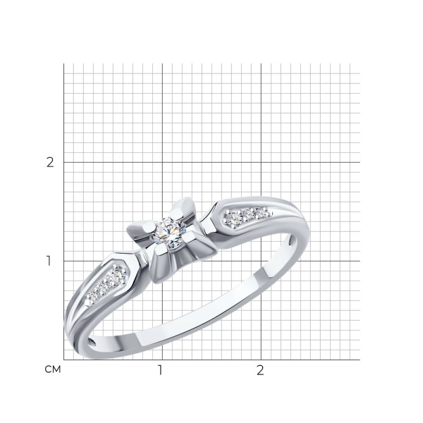 Кольцо из белого золота с бриллиантами