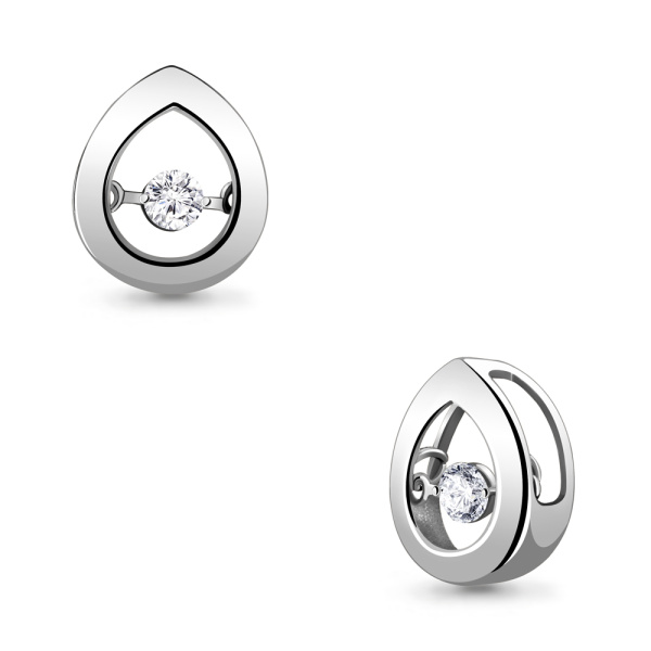 Подвеска из белого золота с фианитом