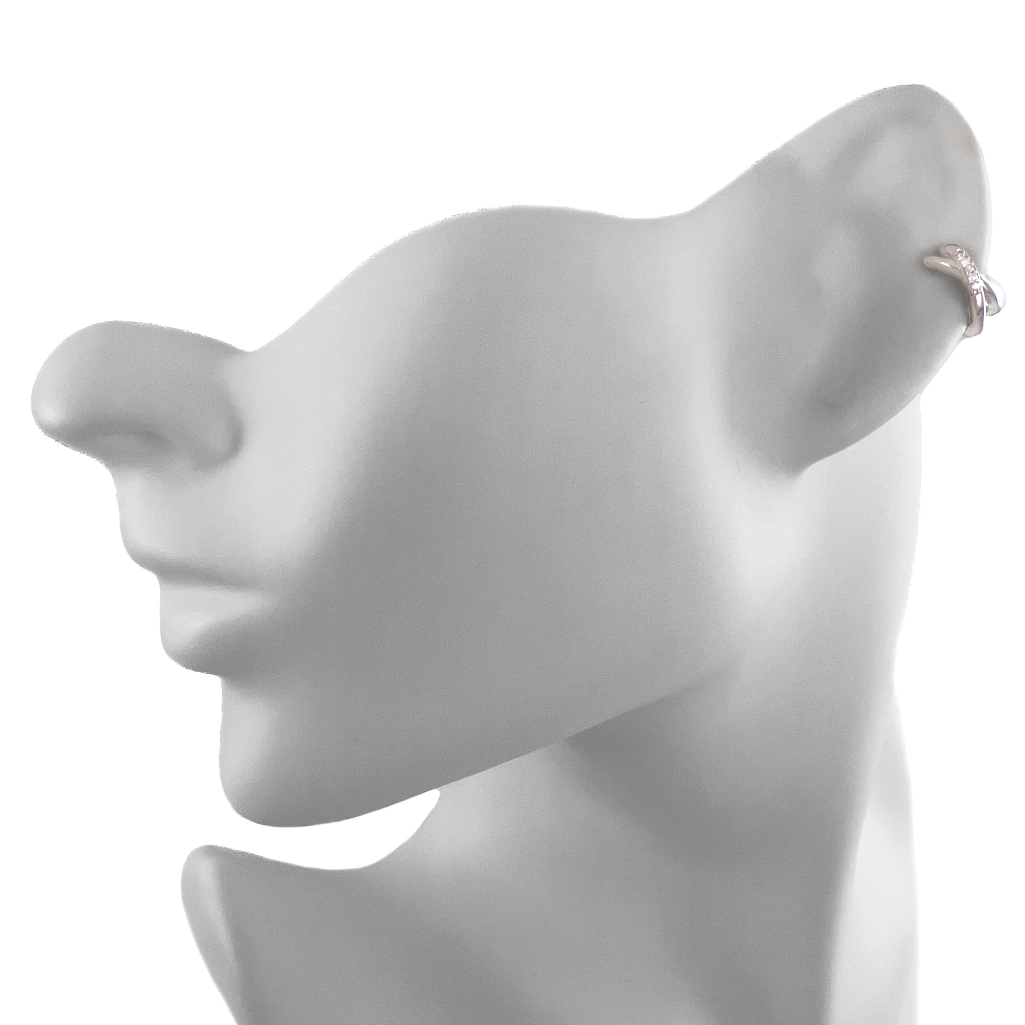 Серьга кафф из серебра с цирконом