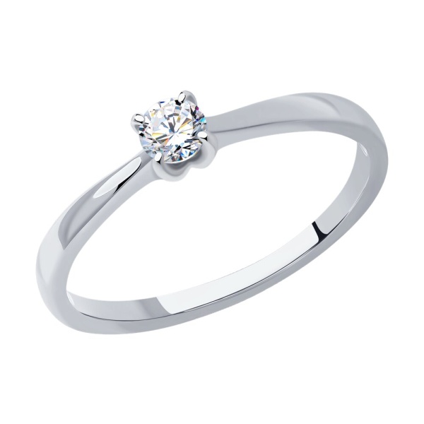 Кольцо из белого золота с бриллиантом