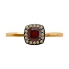 Кольцо из красного золота с гранатом и фианитами