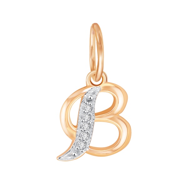 Подвеска из красного золота с фианитами